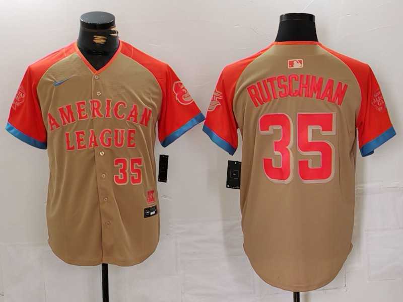 Mens Baltimore Orioles #35 Adley Rutschman Number Cream 2024 All Star Limited Stitched Jersey